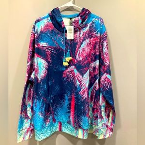 SOLD!!! - NWT BEAUTIFUL Torrid Brand Size 4X Bright Multi- Colored Palm Hoodie